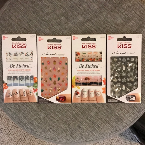 Kiss Other - Fall and Winter quartet of decorative nail stickers 💅